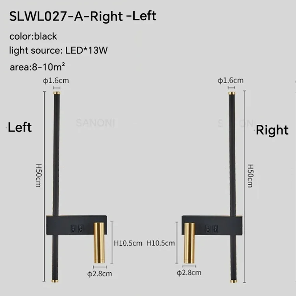 DAMIASMIL Moderne verstellbare LED-Wandleuchte für Wohnzimmer, Sofa, Hintergrund, Schlafzimmer, Nachttisch, Wandleuchte, Treppe, Gang, Heimdekoration, Beleuchtungskörper 4