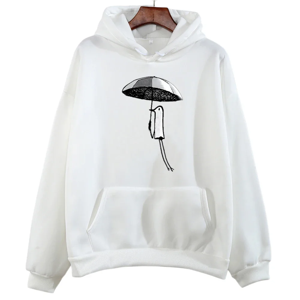 Oyasumi Punpun Oversized Hoodie Kawaii/Cute Girl Cartoon Long-sleeved Sweatshirt WOMEN Autumn/Winter Manga/Comic Slight Strech