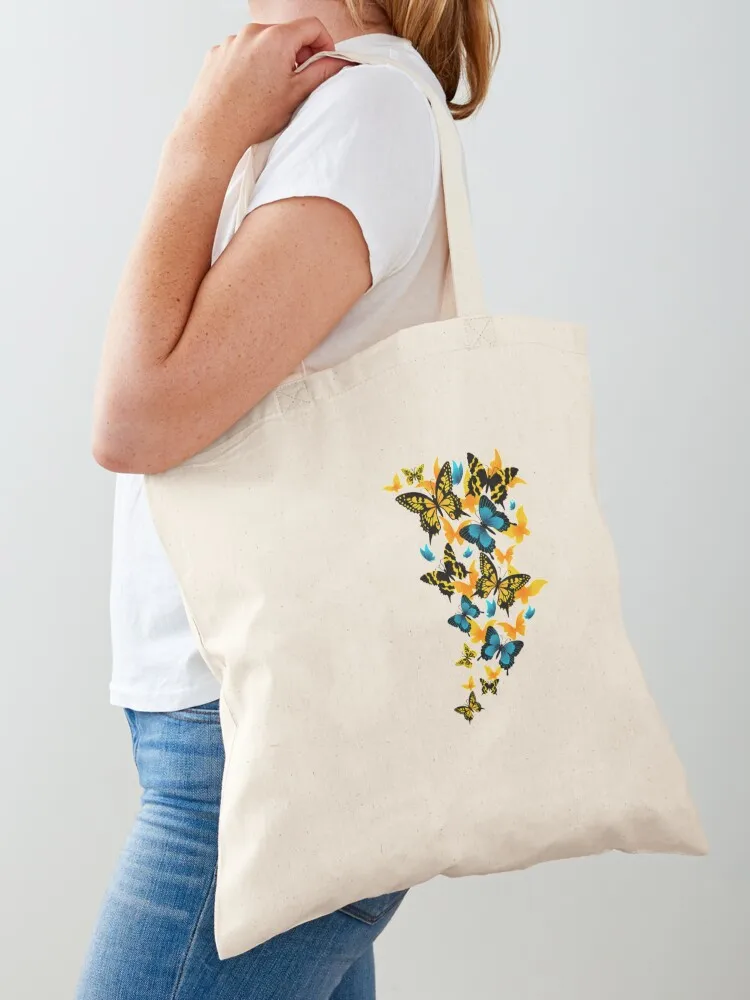 

Yellow cute butterfly pattern for butterfly lover Tote Bag tote bag men tote bag canvas shopper bags for women