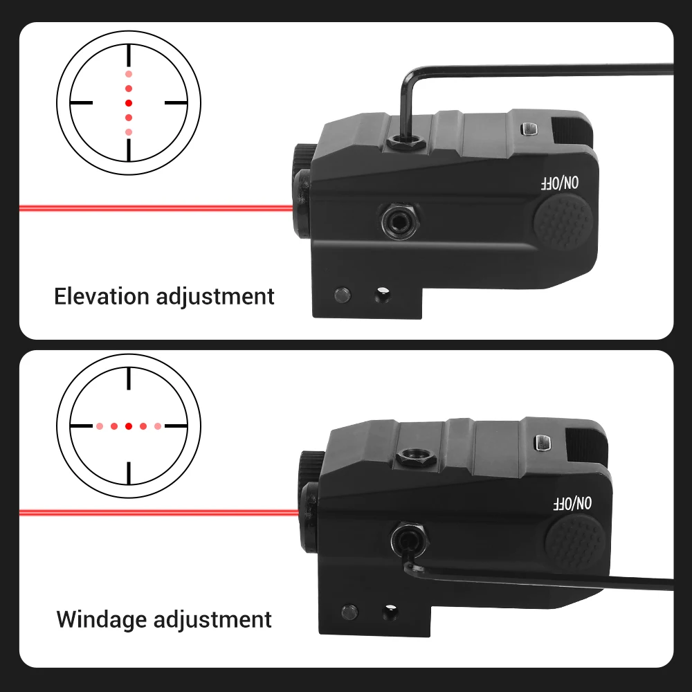 Lampe de poche laser aste pour odor, lampe de poche pour Glock, 500 lumens, rouge et vert, convient au rail de 20mm