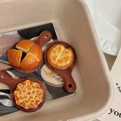 Creative Fridge Magnets Kawaii Cartoon Simulation Food Pizza Tray Bread Cute Doll House Decor Decorative Photo Message Magnet