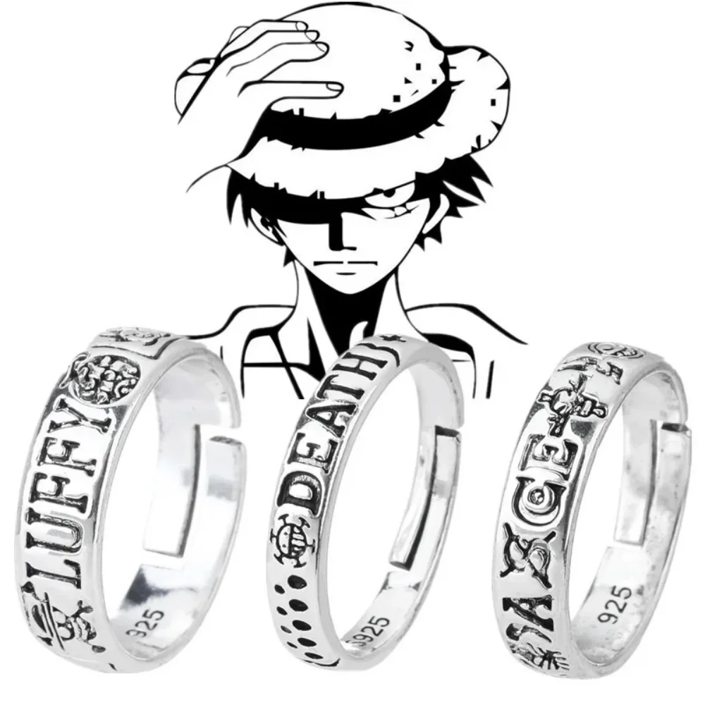 Anime peripheral One Piece character cosplay ring accessories Luffy Royce personality logo bracelet