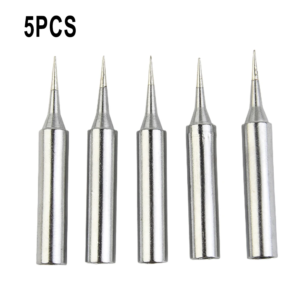 5pcs Lead Replacement Soldering Iron Pure Copper Soldering Iron Head Set Electric Soldering Iron Tip 900m-T-I 936 937