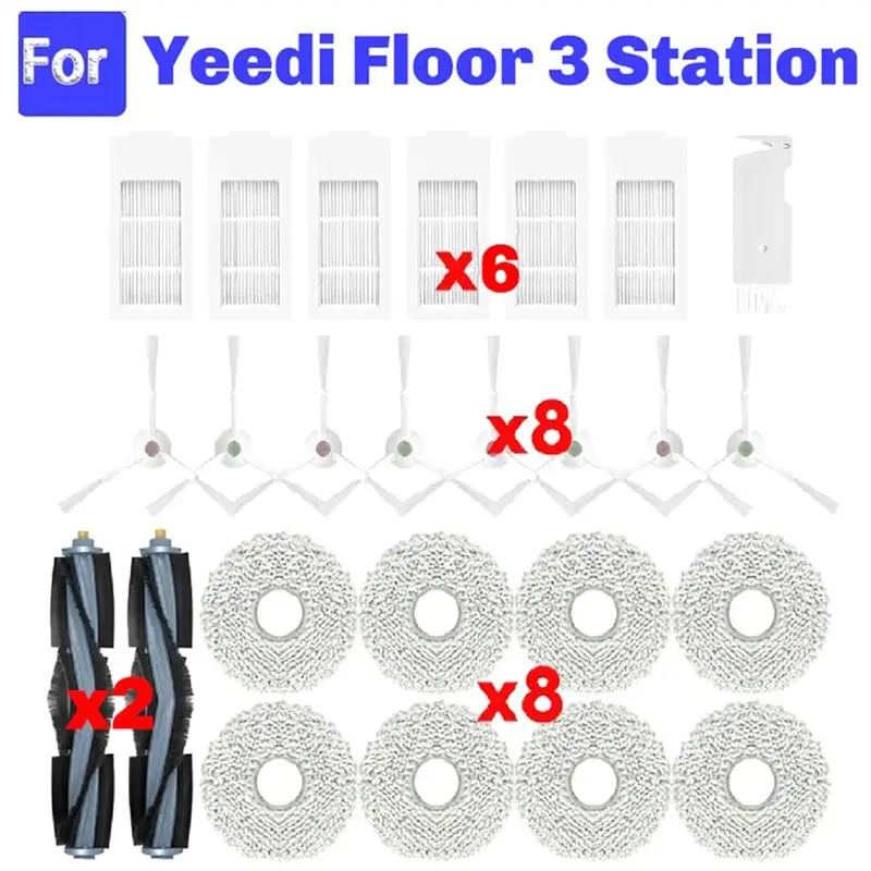 

N85R-Fits For Yeedi Floor 3 Station Robot Vacuum Cleaner Spare Parts Accessories Main Side Brush Mop Cloth