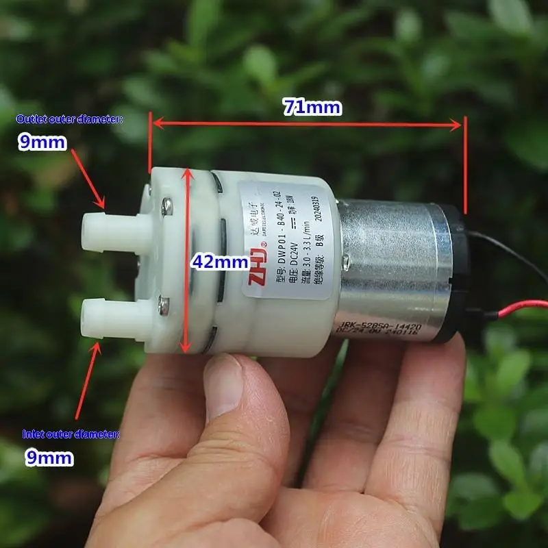 Micro Diaphragm Water Pump DC12V-24V 18W High Power Self Priming Corrosion Resistant for Chemical Liquid Transfer