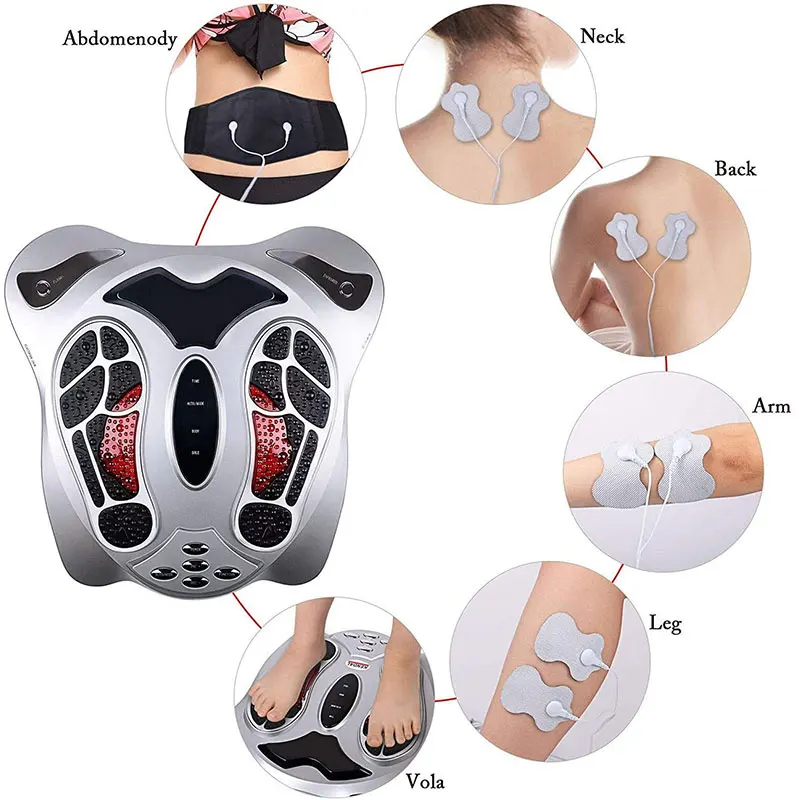 Health Electric Reflexology Foot Massager Machine Muscle Stimulator Circulation Shiatsu Infrared EMS Foot Massager