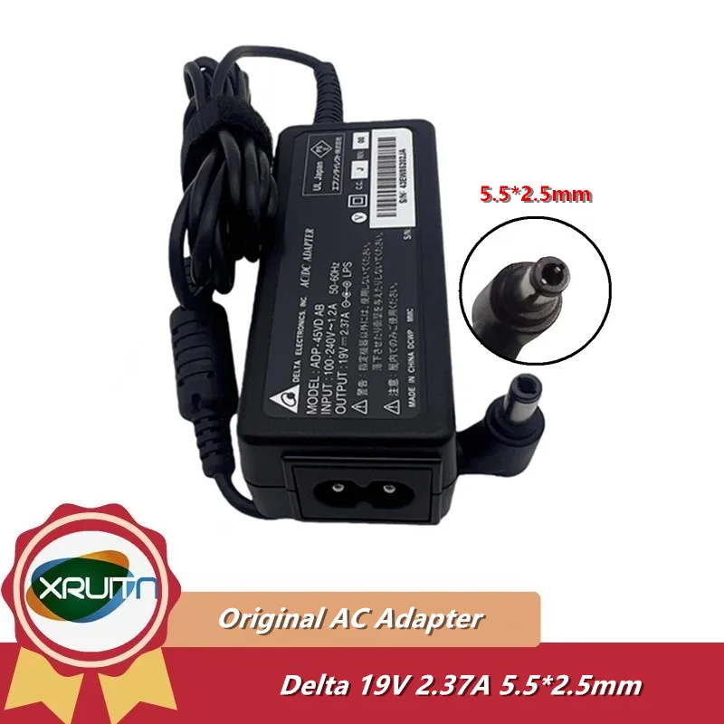 

Genuine Delta 19V 2.37A ADP45VD AB 5.5*2.5mm AC/DC Adapter Charger 45W Laptop Power Supply