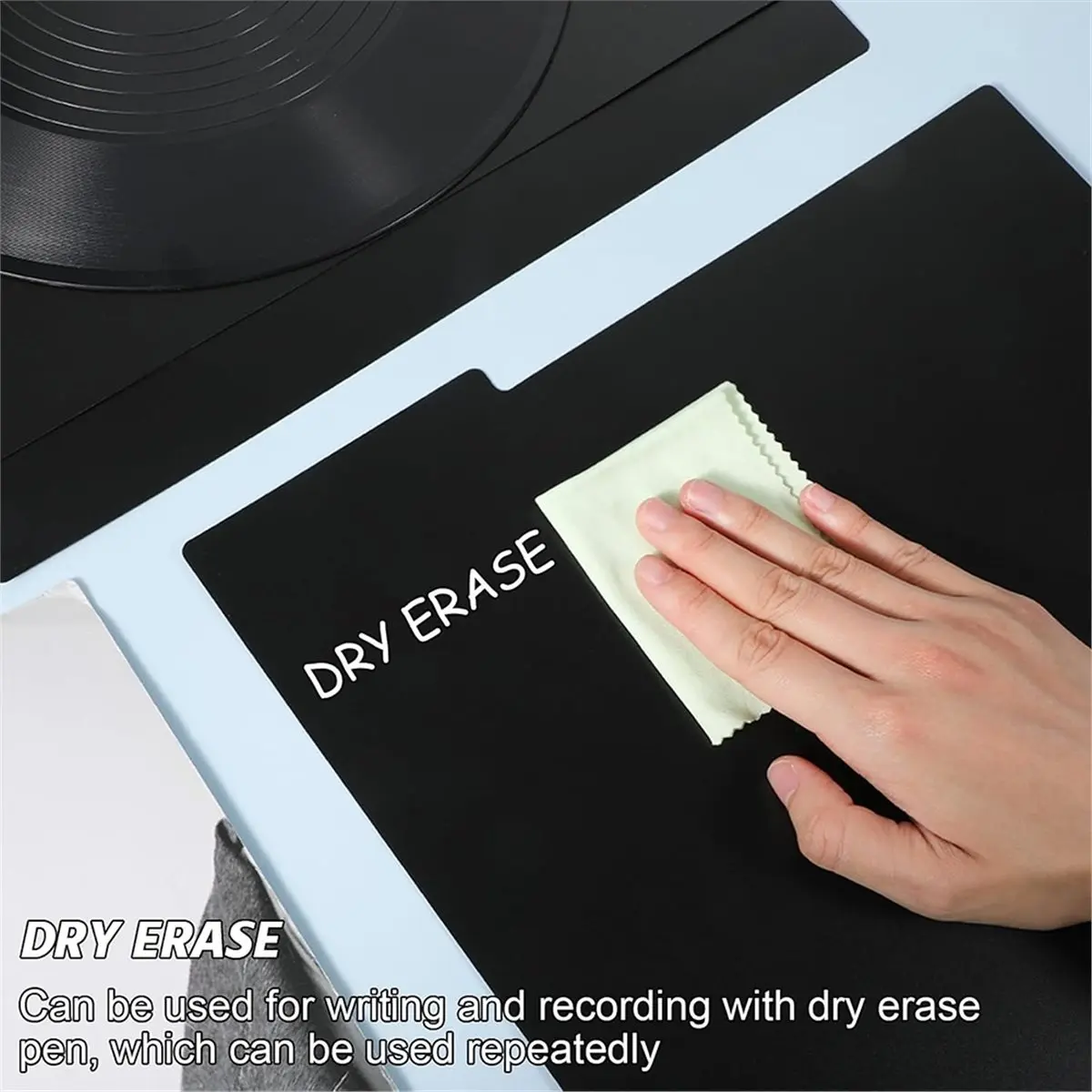 26 Pcs Black Vinyl Record Dividers Record Separator for 12 Inch Records Storage with A-Z Stickers