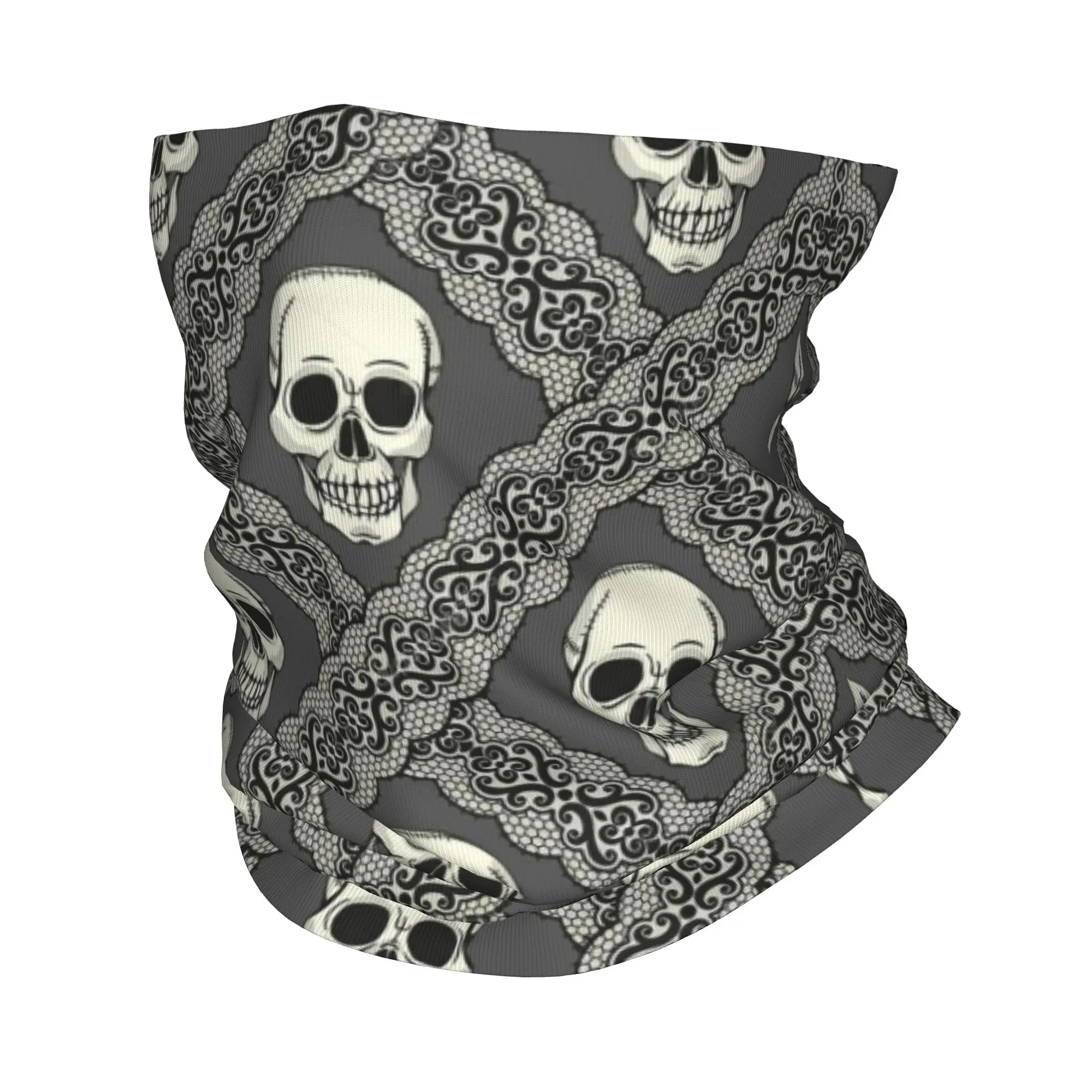 

Gothic Skull Pattern Bandana Neck Gaiter Printed Face Scarf Warm Cycling Scarf Riding Unisex Adult