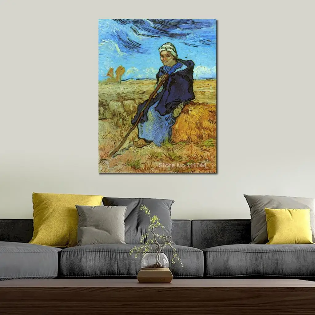 Paintings of The Shepherdess (After Millet) Vincent Van Gogh Artwork Oil on Canvas High Quality Hand Painted