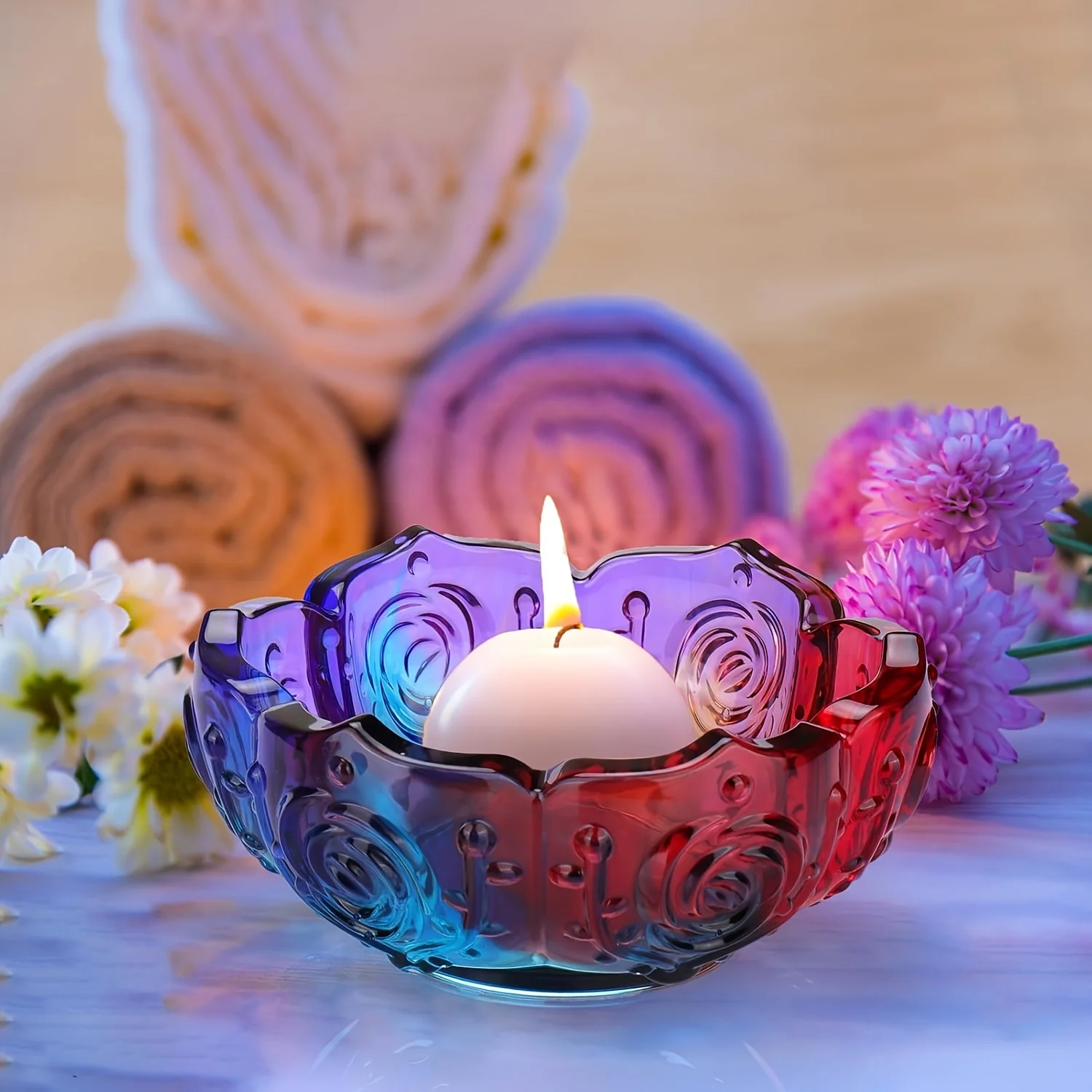 قطعة واحدة - قالب شمعدان من راتينج مصباح شاي اللوتس من السيليكون، مناسب لرفوف المجوهرات التي تصنعها بنفسك، وحاويات الإكسسوارات، وديكور المنزل #2