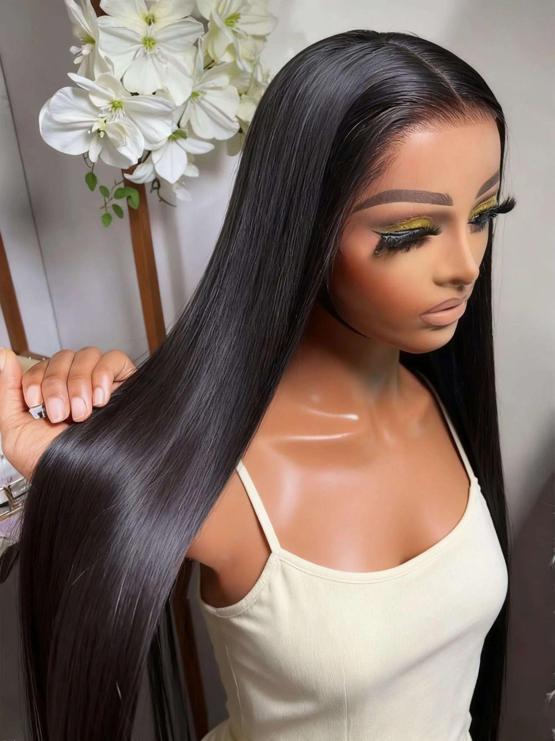 Parrucche Lakeisha Capelli Umani Brasiliani 13x6 Bone Dritto HD Parrucca Frontale Del Merletto Prepizzicato Anteriore Del Merletto Con I Capelli Del Bambino Per Le Donne Nere