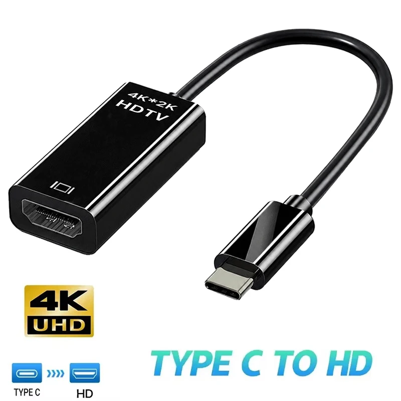 USB Type C To HDMI-compatible Adapter Cable Type C 4K USB 3.1 HDTV Converter Cable For Projector PC MacBook Pro Laptop PC Tablet