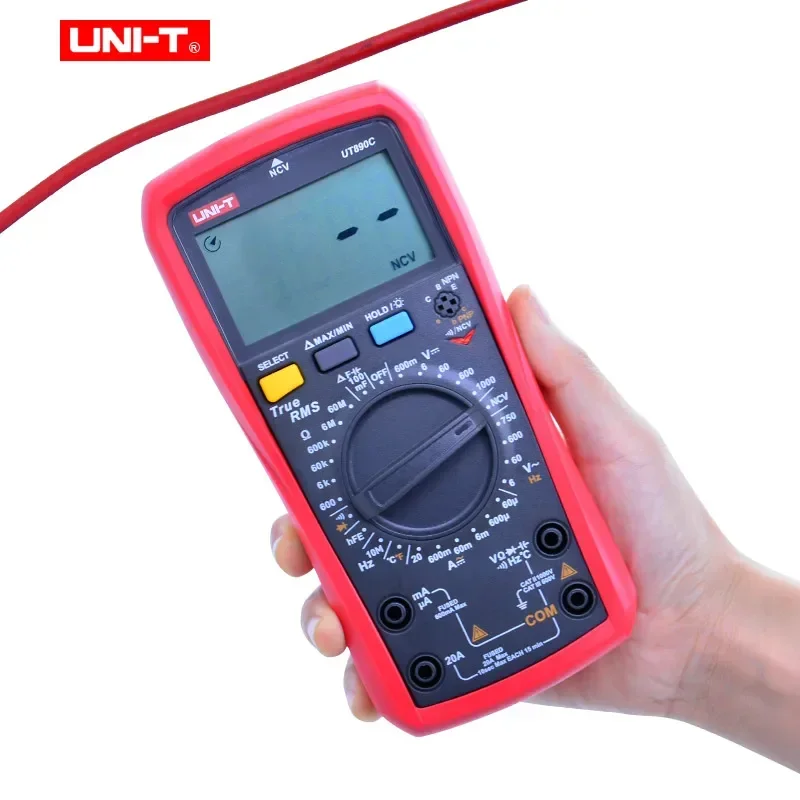 UNI-T UT890C Digital Multimeter 6000 Counts AC DC Ammeter Voltmeter NCV High Precision Temperature Measuring Instruments