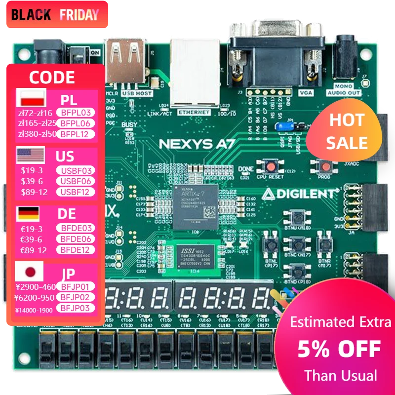 Nexys A7-100T Xilinx FPGA RISC-V Development Board XUP Digilent