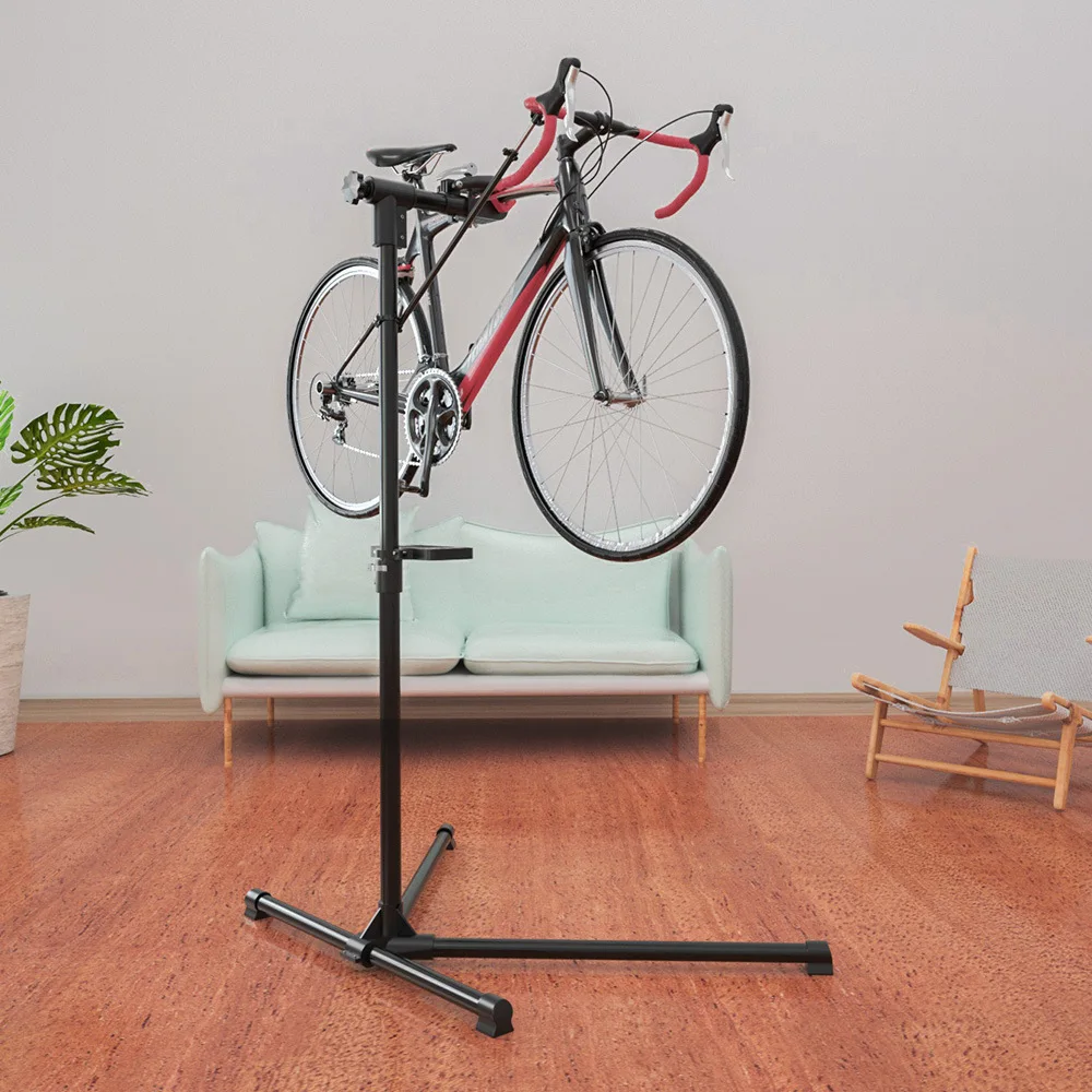 Adjustable 41 Inch to 71 Inch Pro Bicycle Rack Repair Stand w/ Telescopic Arm Tool Tray