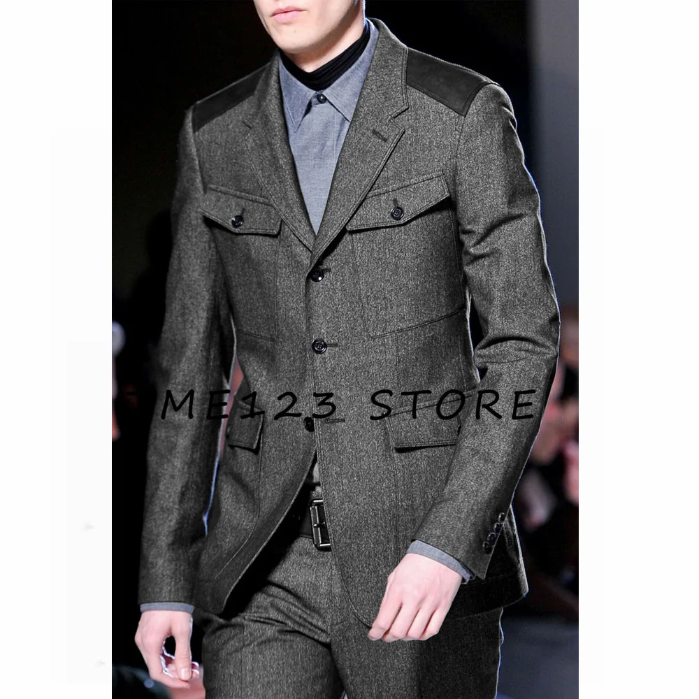 

Costume for Men Clothing Woolen Two-piece Men's Business Casual Korean Dongdaemun Single-breasted Suit Male Set Mens Pants Sets