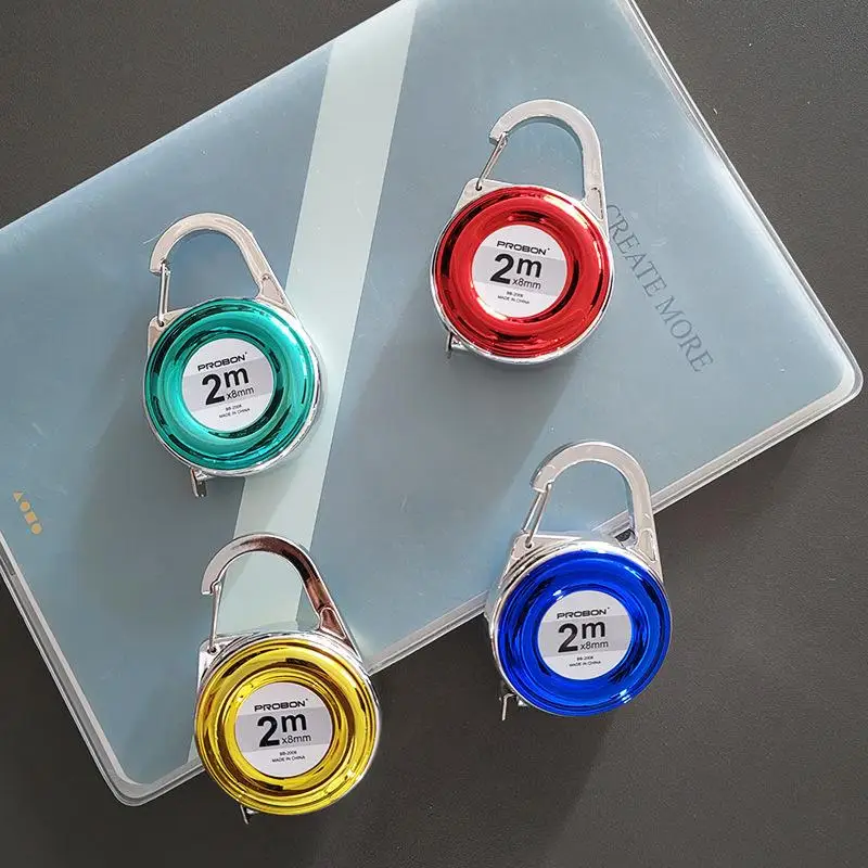Mini Keychain Tape Measure 2m Small Stainless Steel Ruler Multipurpose Compact Measuring Tool For Home Office