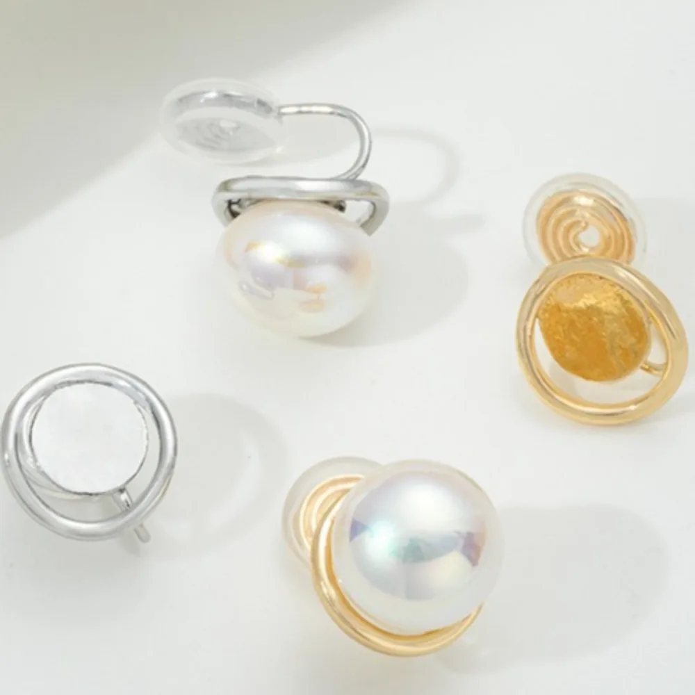 

14K Gold Mosquito Coil Plate, Flat Tray, Disc Ear Clip, Handmade DIY Sticky Steamed Bread, Pearl Handmade Ear Jewelry Material