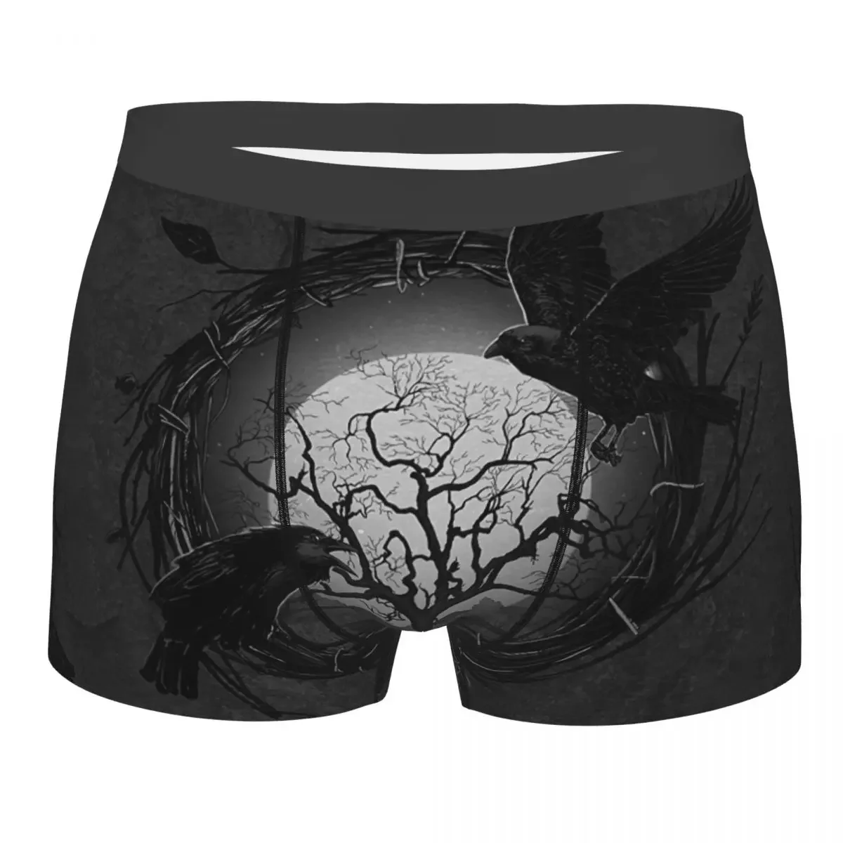 Bóxer de árbol de la vida con cuervos para hombre, ropa interior con estampado 3D s Valhalla, bragas suaves