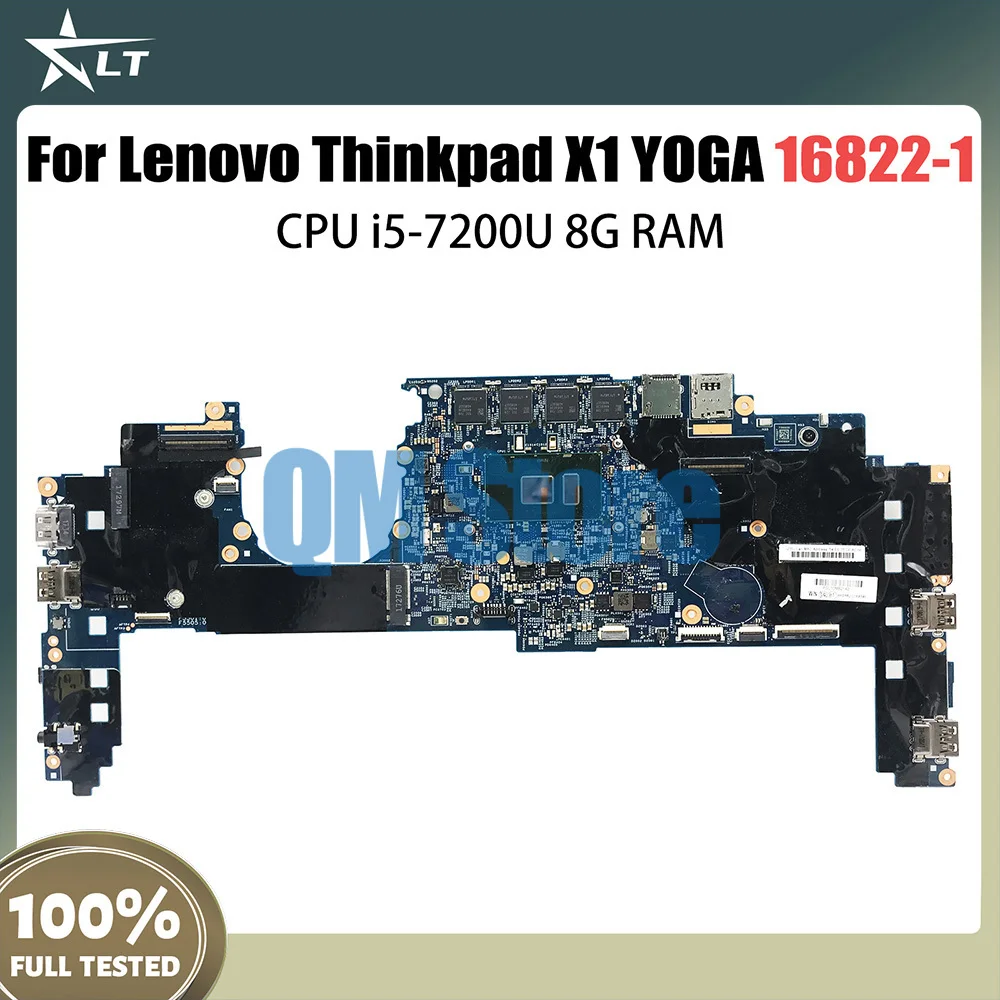 

Laptop motherboard For LENOVO Thinkpad X1 YOGA Mainboard 16822-1 01YR141 With i5-7200U CPU 8G RAM DDR4 Full Tested