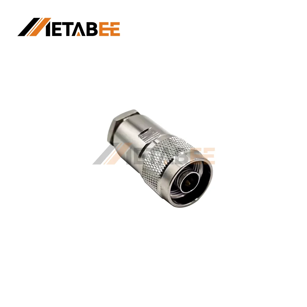 N Male Straight Clamp Connector 50Ohm  Coaxial Adapter Plugs Brass Gold-Plated Inteace Termination for RG213 Cable