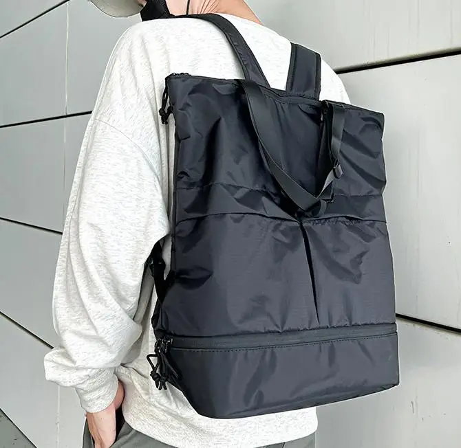 New Men's Backpack, Casual and Simple Hand-held Bag, Single-shoulder Tote Bag, Large-capacity Water-resistant Nylon Backpack