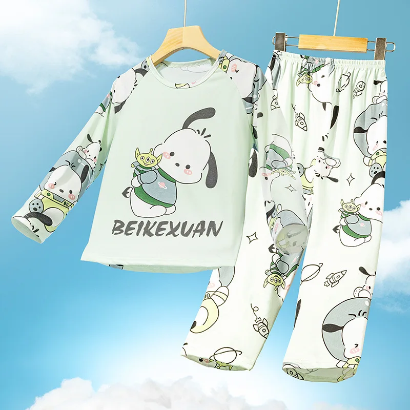 Cinnamoroll Girls Pajama Sets Soft Breathable Print Girls Nightdress Suit Loose Cartoon Comfortable Gal Housewear Autumn Winter