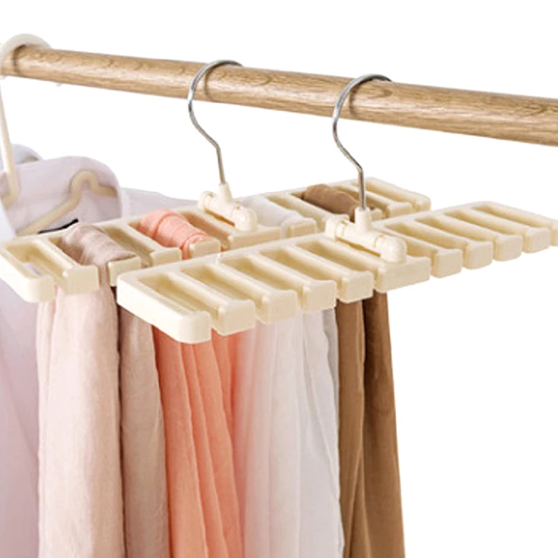 Multi-functional Tie Belt Hanger Wardrobe Closet Belts Scarf Hanging Organizer Rotating 10 Card Slots Storage Holder Rack Hook