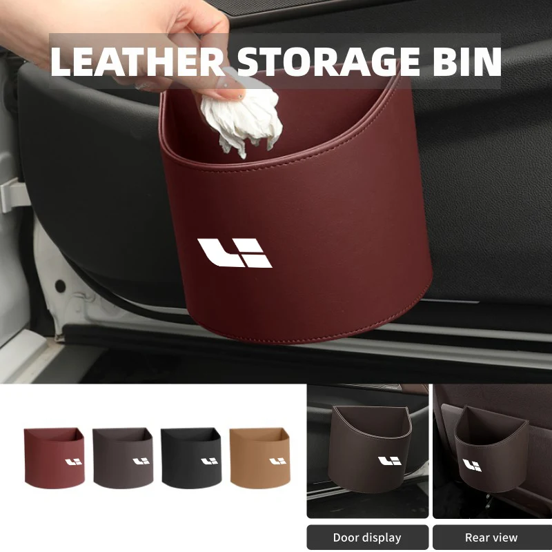 

Leather Car Door Storage Organizer Trash Can Garbage Box For Leading Ideal Li Auto Lixiang One L7 L8 L9 L9 Max L6