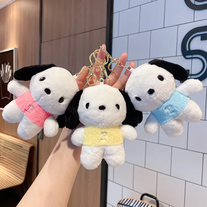 

12cm Sanrio Pacha Dog Plush Dolls Cartoon Key Chain Plush Toys Cute Girl Bag Hanging Accessory Pendant Dolls