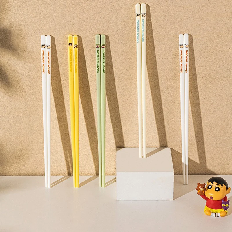 

Kawaii Crayon Shin Chan Ceramic Chopsticks Cute Cartoon Anime Household Utensils High Temperature Resistant Chopsticks Kids Toys