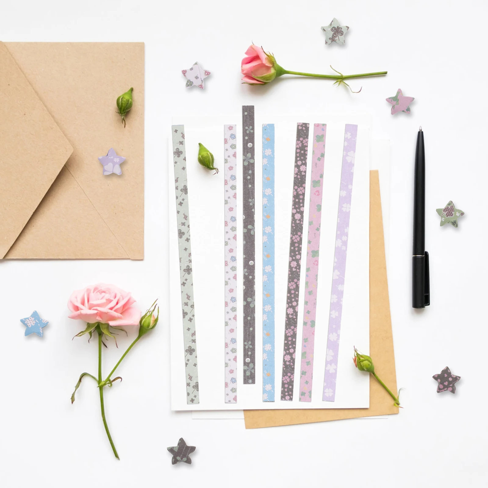 540Pcs Star Origami Paper Strips DIY Craft Decoration Stress Relief Kids Adults paper strips decorative star strip