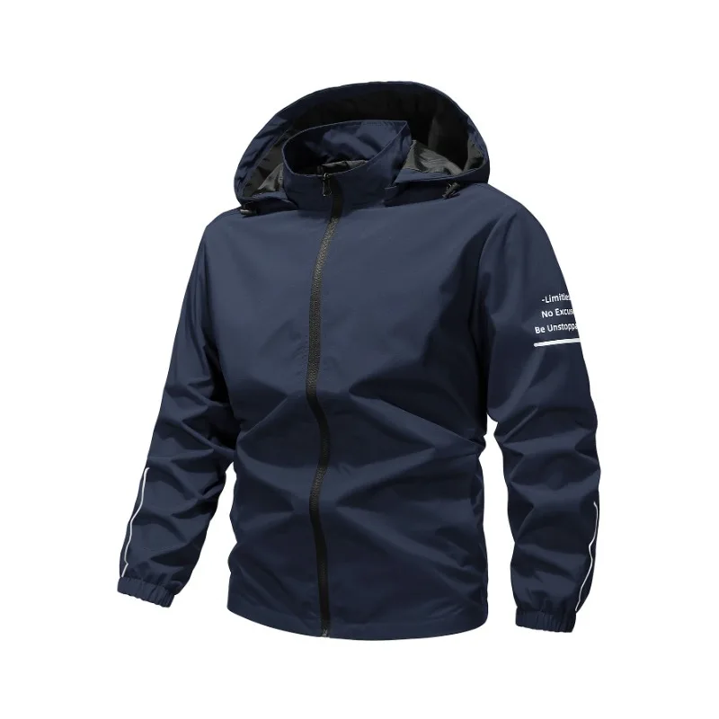

Men's Casual Jacket 2025 Spring and Autumn New Windproof Breathable Travel Hooded Jacket Outdoor Camping and Hiking Windbreaker