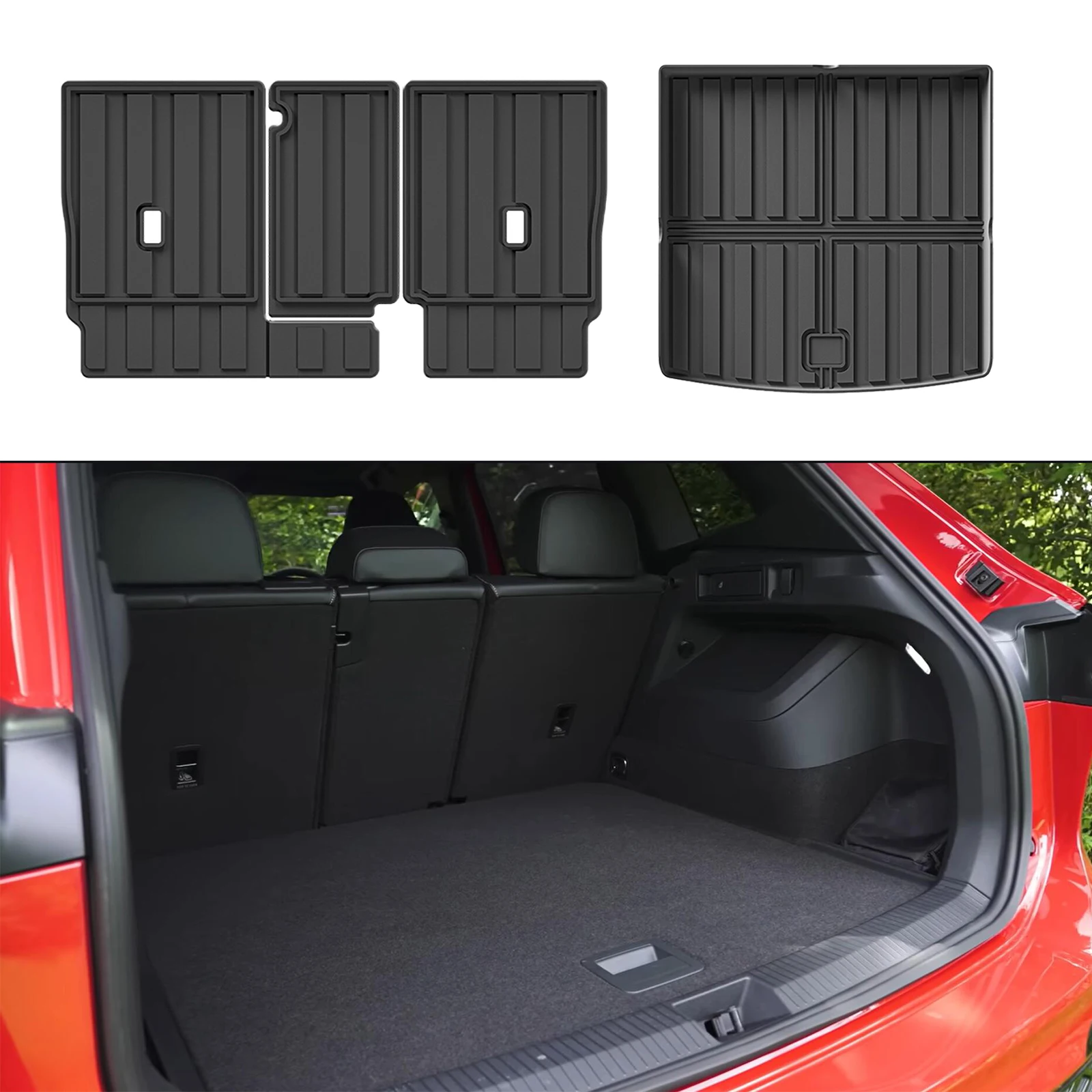 Car Floor Mats for VW Tiguan 2024 2025 Trunk Backrest Pad TPE