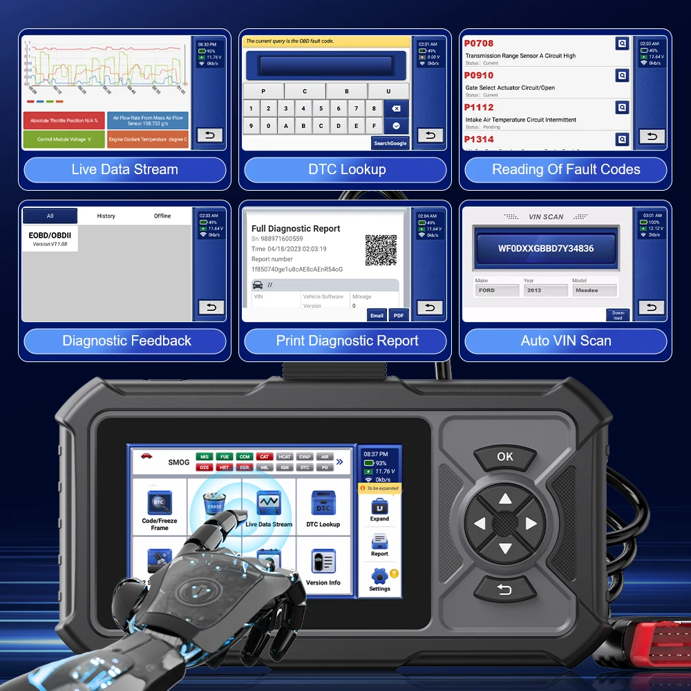 MUCAR-Outils de Diagnostic pour Mécanicien, Lecteur de Codeur OBD2, Mise à Jour Gratuite à Vie, CDE900 PRO