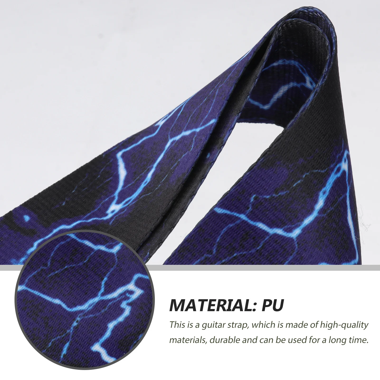 

Guitar Strap PU Ends Heavy Duty Adjustable Acoustic Bass Electric Guitar Strap No Slide