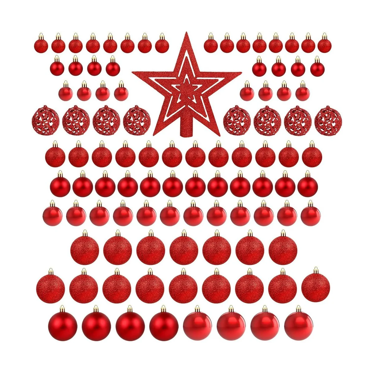 101Pcs Red Christmas Ball Ornaments for , Shatterproof Balls Decorative Baubles Hanging