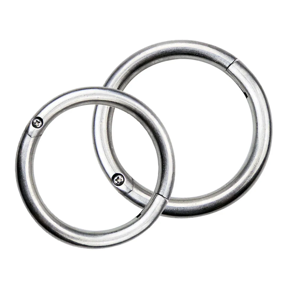 2Pcs Stainless Steel Cattle Nose Ring Secure Fit Reusable Farm Tool for Cattle Handling Animal Husbandry Equipment Traction Ring - view 2