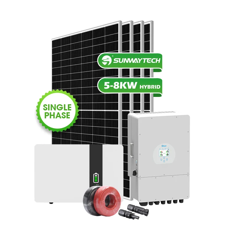 Complete Set 5 6 8 Deye Hybrid Solar System Kit 8000W All In One Solar System With Solar Panels For House