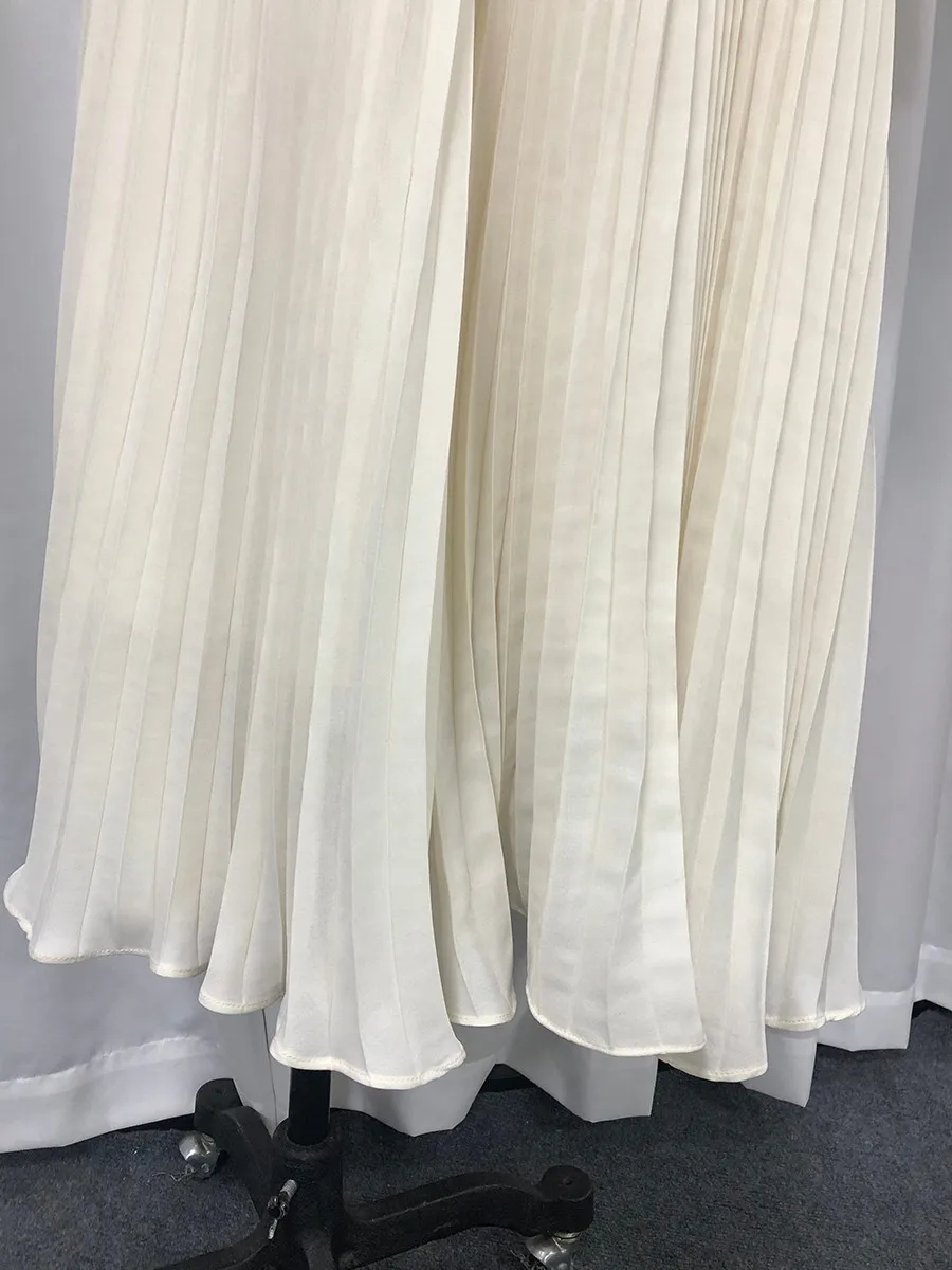 TWOTWINSTYLE Solid Hollow Out Spliced Embroidery Elegant Dresses for Women High Neck Long Sleeves Tunic Casual Dress Female New