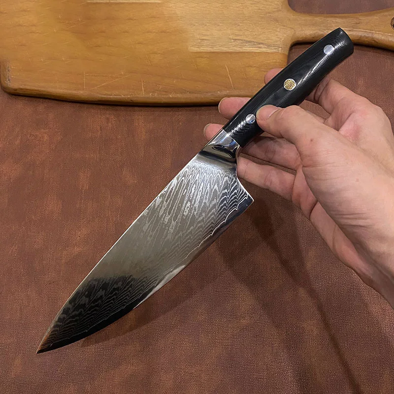 

8 Inch Chef Knife 67-Layer Damascus Steel VG10 Blade G10 Handle Sharp Cleaver Slicing Kitchen Knives For Cutting Vegetables Meat