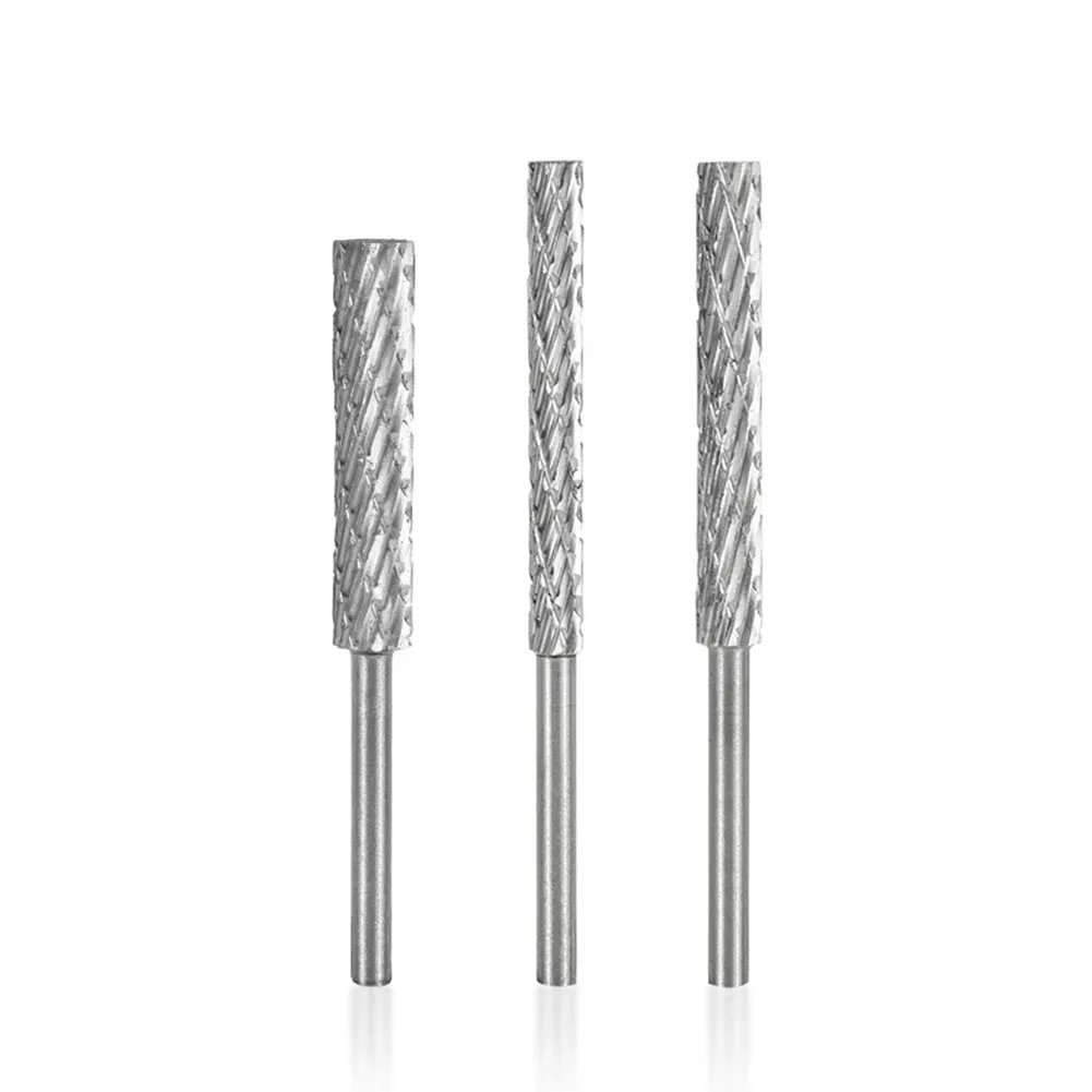 Cortador de rebarbas rotativo arquivo rotativo de aço de alta velocidade 3mm 4mm 5mm 6mm para dremel acessório fresa broca gravura bit