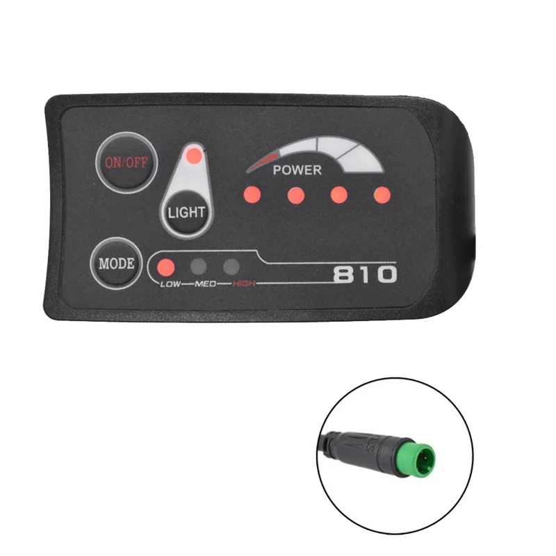 6PIN S810 E-Bike Meter LED Display IP65 36V UART للدراجة الكهربائية دراجة كهربائية متر (36 فولت)