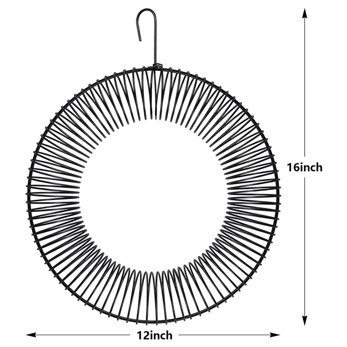 BAAU Peanut Wreath Bird Feeder 16 Inch, Rust & Waterproof Solid Steel DurableWhole Peanut Wild Bird Feeder with Hanging Hook