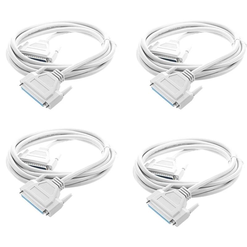 4Pcs 3 Meters 37 Pin Male To Female DB37 Extension Cable Grey White