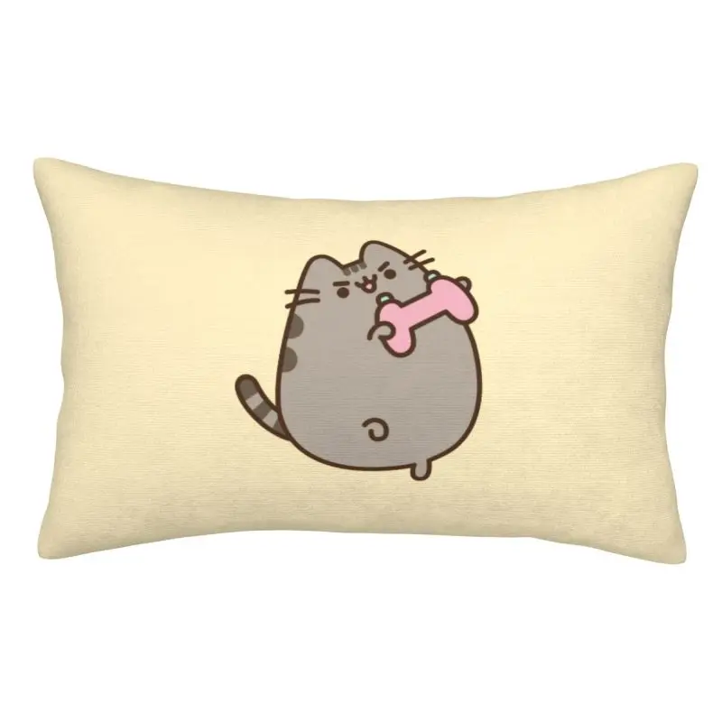 Custom Kitty Cat Play Game Pussy Cartoon Home Decoration Salon Rectangle Pillowcase Pusheenes