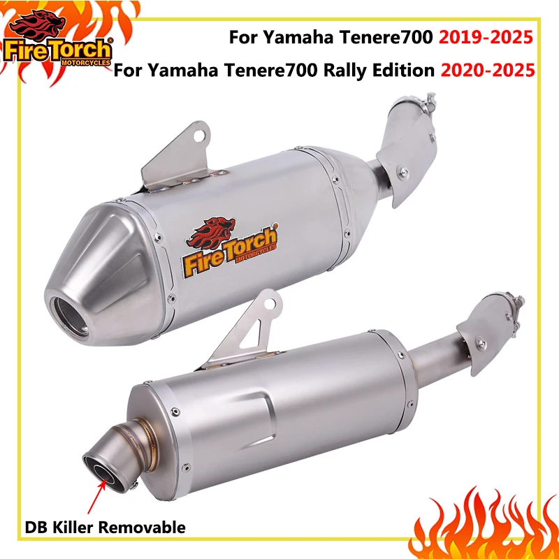 

Slip On For Yamaha Tenere 700 Rally Edition 2019 - 2025 Motorcycle Exhaust Escape Systems Link Pipe Stainless Muffler DB Killer
