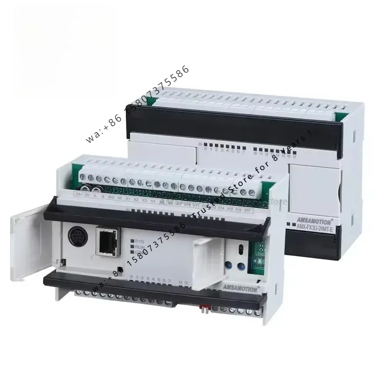 Amsamotion FX3U-M26MR-E 26MT Replace MELSEC PLC 2AI/1AO 16DI/10DO MODBUS Analog Transistor Relay For Ethernet