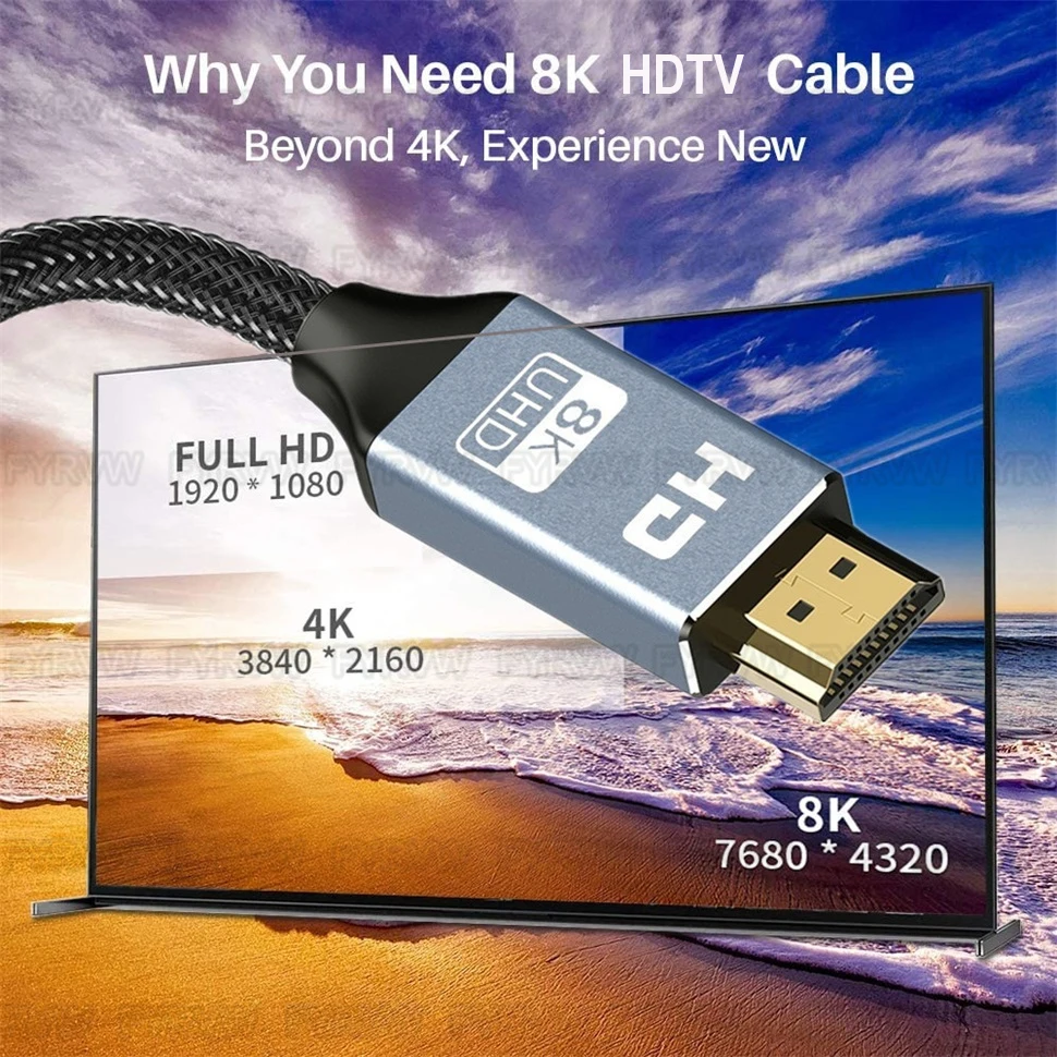 8K HDMI-kompatibles Kabel HDTV2.1 Kabel 8K 4K@120Hz HDR für Sony PS5 Projektor TV Box Splitter Switch HDMI-kompatibles HD2.1 Kabel – Detail 4